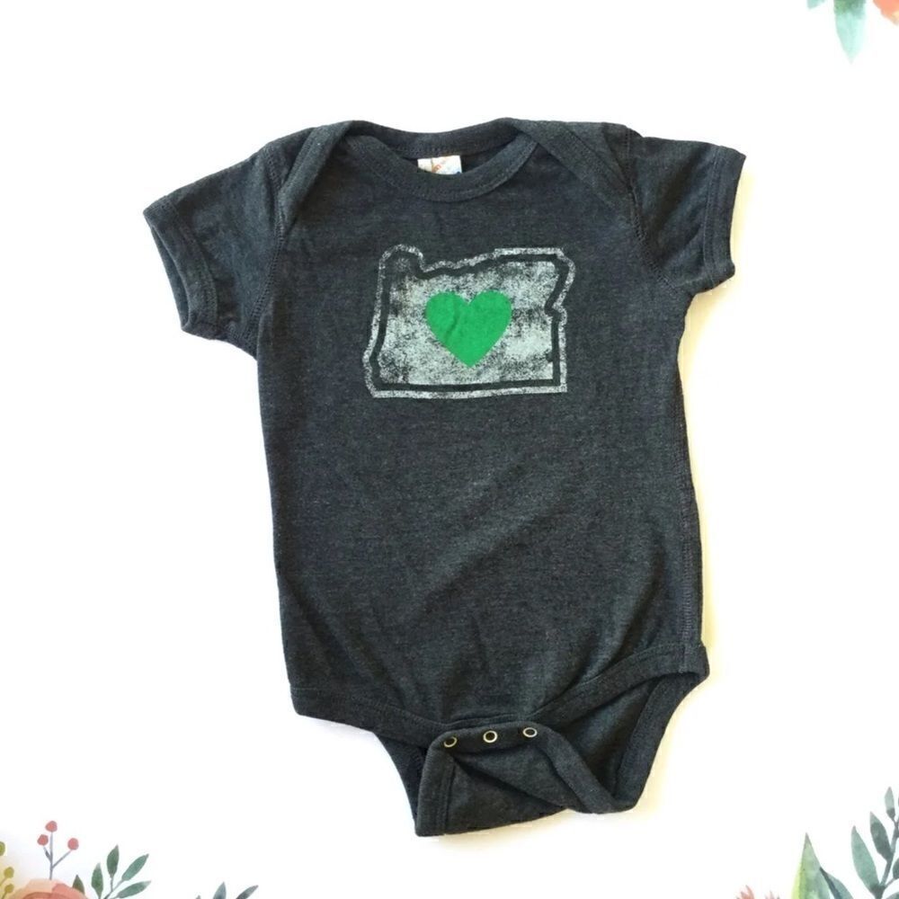 I love Oregon onesie summer short sleeve bodysuit